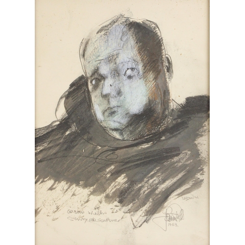 423 - John W. Mills (1933-2023),  
Portrait of Orson Wells, 
Titled 'Study for Sculpture',  
Mixed media o... 