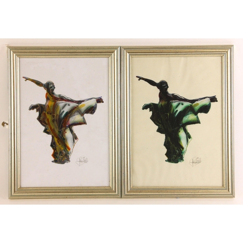 91 - John W Mills (1933-2023),  
Two studies for Three Kings,  
Watercolour on paper,  
Signed,  
Dated v... 