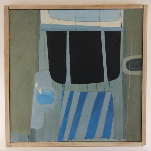 507 - John Brunsdon, (British, 1933-2014) 
'Shadow blue - 1964'  
Oil on canvas,  
Initialled and dated,  ... 