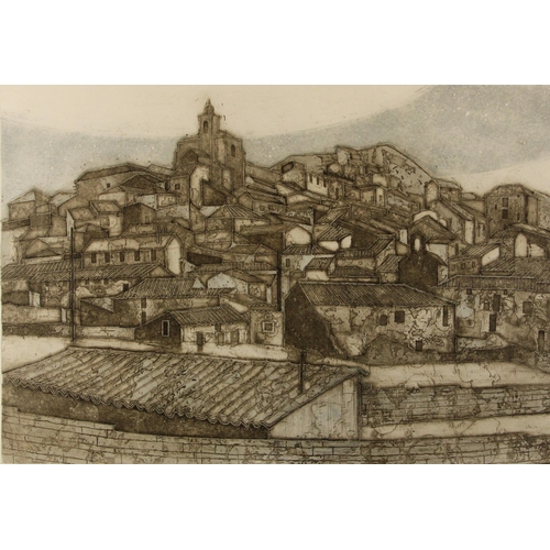 525 - Valerie Thornton (1931-1999)  
'Aibar'  
Aquatint,  
No.67/70, 
Signed and dated '85'  
56 x 78.5cm,... 