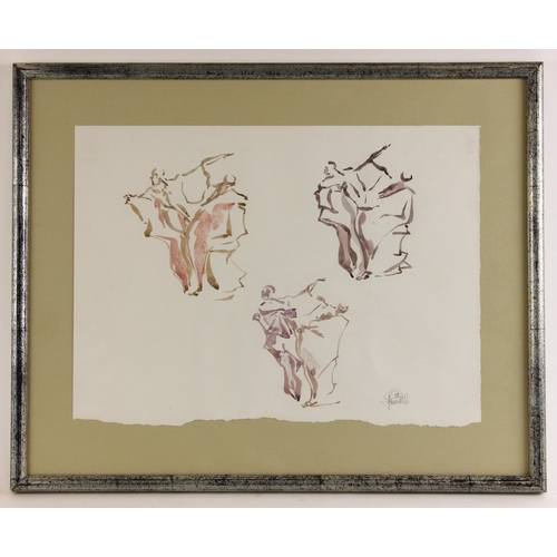 90 - John W Mills (1933-2023),  
Studies for Three Kings,  
Watercolour on paper,  
Signed,  
Dated verso... 