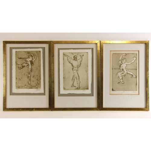 94 - John W Mills (1933-2023),  
'Dance Action', 'Rehearsal', and 'Dancer'   
Three Artist Proofs,  
Sign... 