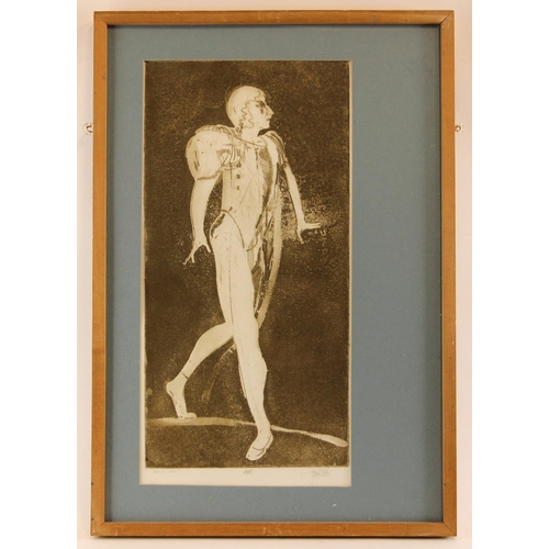 95 - John W Mills (1933-2023), 
'Ballet Boy', 
Artist Proof,  
Signed,  
47cm x 23cm,  
Framed and glazed