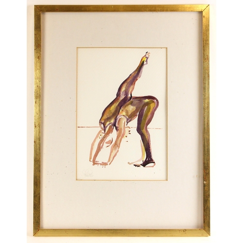 83 - John W Mills (1933-2023),  
Two Dancers,  
Watercolour on paper,  
Signed, 
32.cm x 22cm,  
Framed a... 