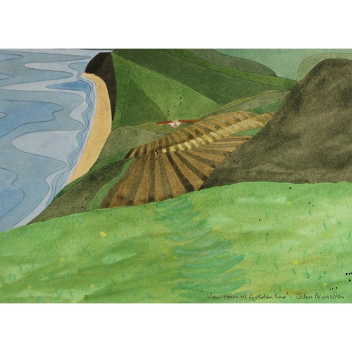 521 - John Brunsdon (British 1933 - 2014)  
'View towards golden cap',  
Watercolour of paper,  
Signed an... 