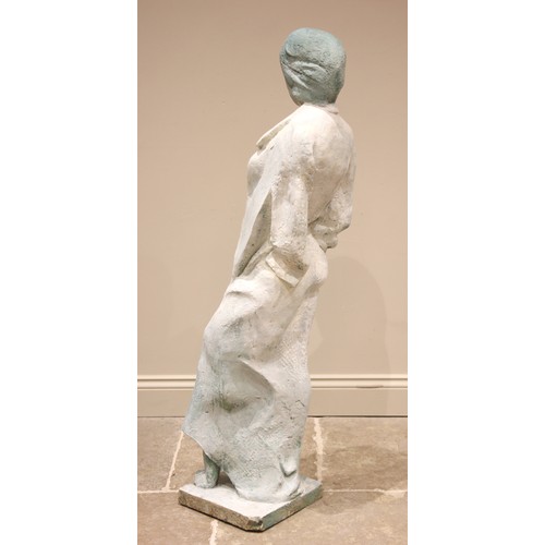 128A - John W Mills (1933-2023),
Standing female, Josephine in turban,
Patinated resin on square base,
133c... 