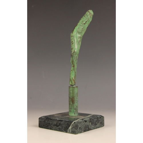 8 - John W Mills (1933-2023),  
‘Diver Entry’ (angled figure),   
Patinated bronze on patinated bronze c... 