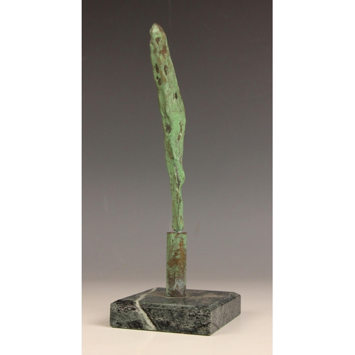 8 - John W Mills (1933-2023),  
‘Diver Entry’ (angled figure),   
Patinated bronze on patinated bronze c... 