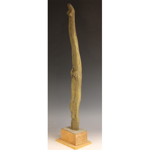 18 - John W Mills (1933-2023),   
Diver entry,   
Painted plaster on stepped wooden base,   
85cm high ov... 