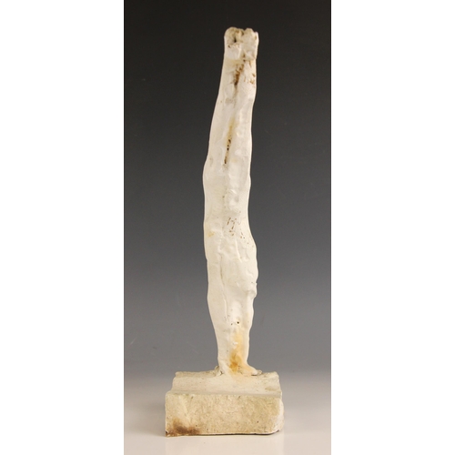 18 - John W Mills (1933-2023),   
Diver entry,   
Painted plaster on stepped wooden base,   
85cm high ov... 