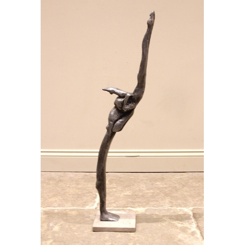 19 - John W Mills (1933-2023),   
‘Somersault and Entry’, diver in motion (multiple figures #5),   
Patin... 