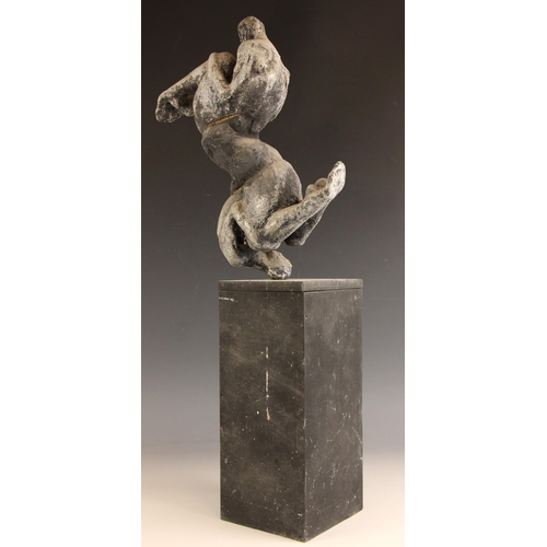 26 - John W Mills (1933-2023),   
Somersault, diver in motion (multiple figures #8),   Patinated resin on... 