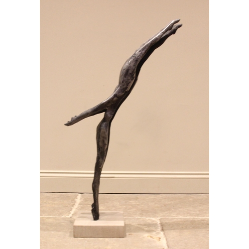 27 - John W Mills (1933-2023),   
Double entry, divers in motion (multiple figures #9),   
Patinated stee... 