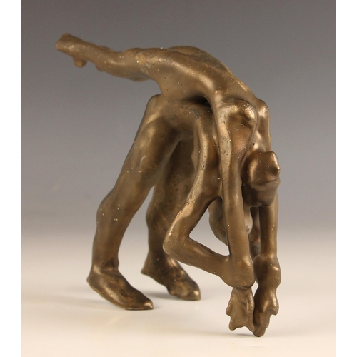 49 - John W Mills (1933-2023),   
Dancers – arched, back to back,   
Patinated bronze, unmounted, possibl... 