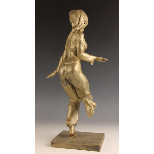 62 - John W Mills (1933-2023),   
Belly dancer – leg raised,    
Painted plaster on rectangular base,    ... 