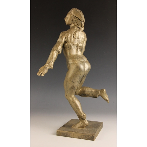 62 - John W Mills (1933-2023),   
Belly dancer – leg raised,    
Painted plaster on rectangular base,    ... 