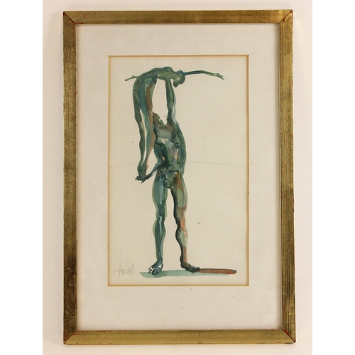 77 - John W Mills (1933-2023),  
Study for Close Affection,  
Watercolour on paper,  
Signed,  
29cm x 17... 