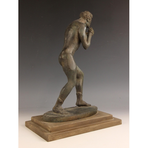 102 - John W Mills (1933-2023),   
‘Peerless Jim Driscoll’,   
Patinated resin on stepped base,   
Titled ... 