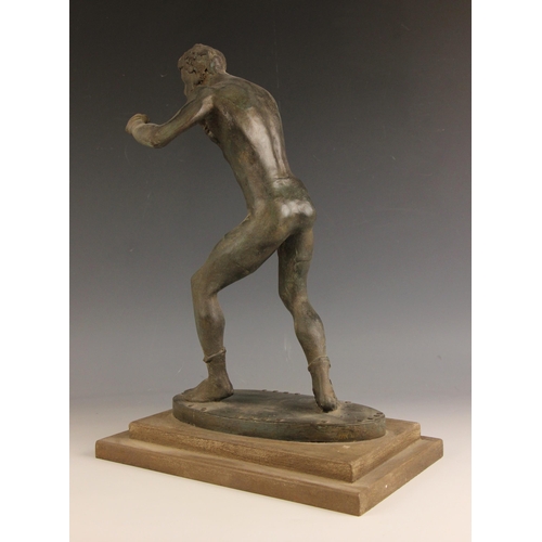 102 - John W Mills (1933-2023),   
‘Peerless Jim Driscoll’,   
Patinated resin on stepped base,   
Titled ... 