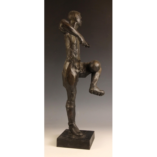 105 - John W Mills (1933-2023),   
Maquette for ‘Jackie Milburn’,   
Patinated resin on square base,   
58... 