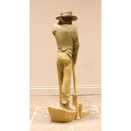 120 - John W Mills (1933-2023),   
Gondolier, left handed,     
Painted resin on integral base,   
112cm h... 