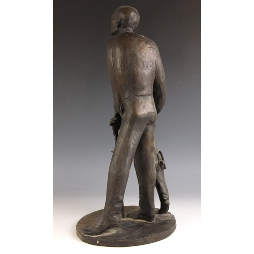 139 - John W Mills (1933-2023),  
Grandfather and grandchild #1,  
Patinated cold cast bronze on integral ... 