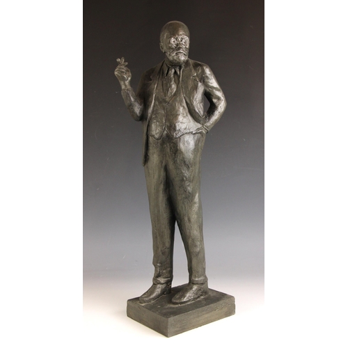 140 - John W Mills (1933-2023),  
Sigmund Freud,  
Patinated resin on integral base,  
54cm high overall