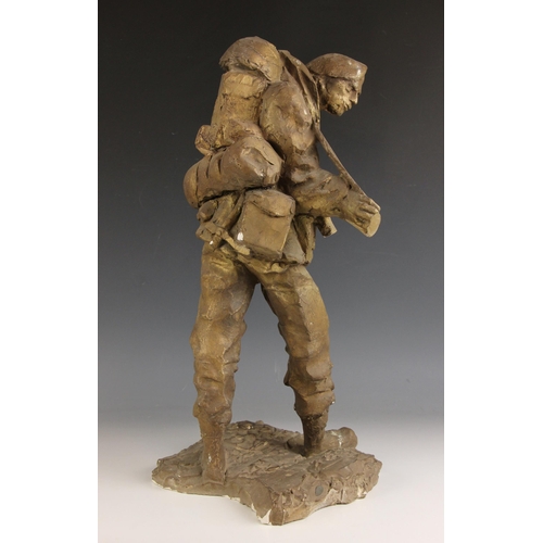 152 - John W Mills (1933-2023),  
Royal Marine,    
Painted plaster on integral base,  
52cm high overall