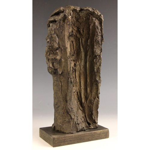 444 - John W Mills (1933-2023),   
Standing lion, partially hidden,   
Patinated plaster on rectangular ba... 