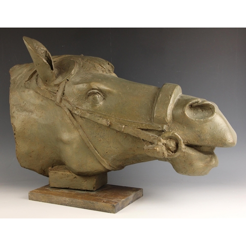 455 - John W Mills (1933-2023),   
Horse, life size bust, possibly a study for 'Jorrocks',      
Painted r... 