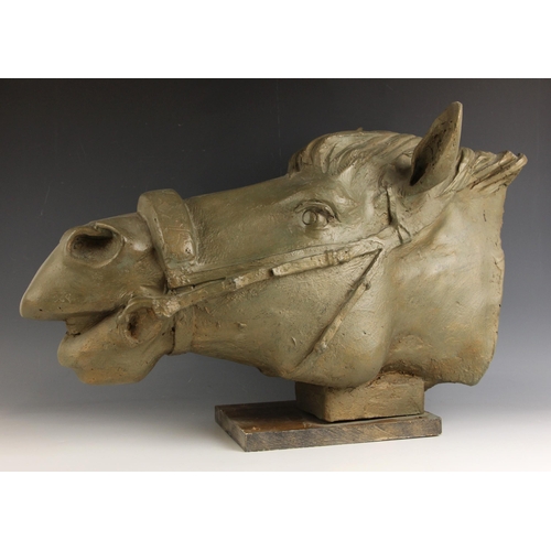 455 - John W Mills (1933-2023),   
Horse, life size bust, possibly a study for 'Jorrocks',      
Painted r... 