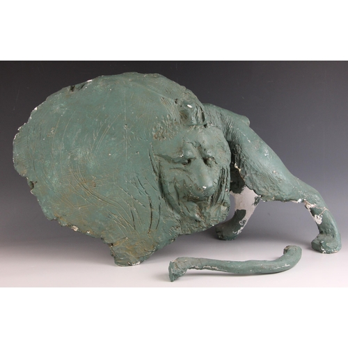 461 - John W Mills (1933-2023),   
Prowling lion #3,   
Painted plaster, freestanding,   
38.5cm high over... 