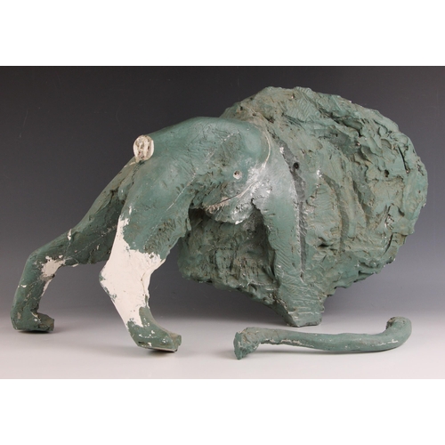 461 - John W Mills (1933-2023),   
Prowling lion #3,   
Painted plaster, freestanding,   
38.5cm high over... 