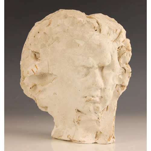 469 - John W. Mills (1933-2023),   
Head, Beethoven, relief cast profile,  
Plaster, freestanding,  
21cm ... 