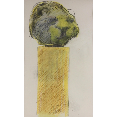 473 - John W. Mills (1933-2023) 
'Museum lion'  
Pencil and pastel,  
Signed, titled and dated '70',  
50.... 