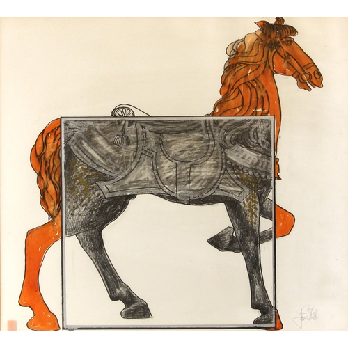 489 - John W. Mills (1933-2023),  
Study of a Chinese horse, possibly a study for 'Chinese Dynamic',   
Mi... 