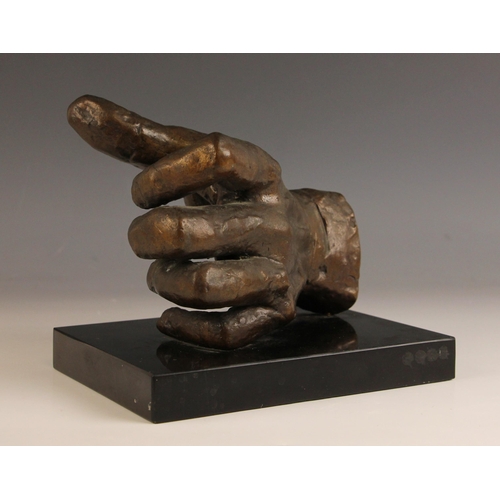 509 - Sir Jacob Epstein (British, 1880-1959),  
Cast of the artist's left hand,  
Patinated bronze on marb... 