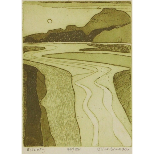 523 - John Brunsdon (British 1933 - 2014)  
'Estuary',  
Aquatint,  
NO. 48/50, 
Signed and titled, 
19.5 ... 