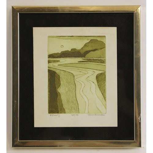 523 - John Brunsdon (British 1933 - 2014)  
'Estuary',  
Aquatint,  
NO. 48/50, 
Signed and titled, 
19.5 ... 