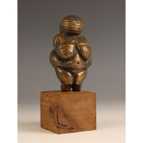 549 - After the antique,  
'The Venus Of Willendorf',  
Patinated bronze on wooden base,  
15cm high