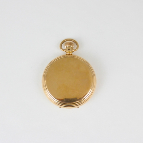 136 - An early 20th century 9ct Butt and Co open faced pocket watch, the circular white enamel dial with A... 