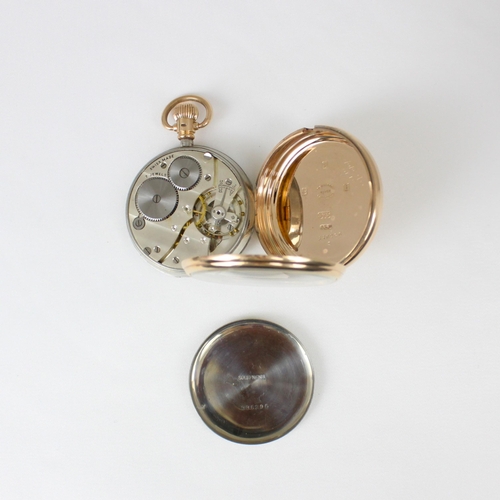 136 - An early 20th century 9ct Butt and Co open faced pocket watch, the circular white enamel dial with A... 