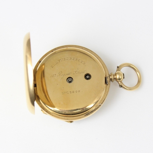 142 - A late 19th century yellow metal ladies pocket watch, stamped to interior 'Klaftenberger (Aubert & K... 