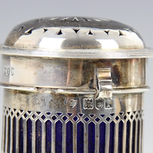 31 - An Edwardian silver sugar caster, Haseler Brothers, London 1906, the pierced cover with grooved rim,... 