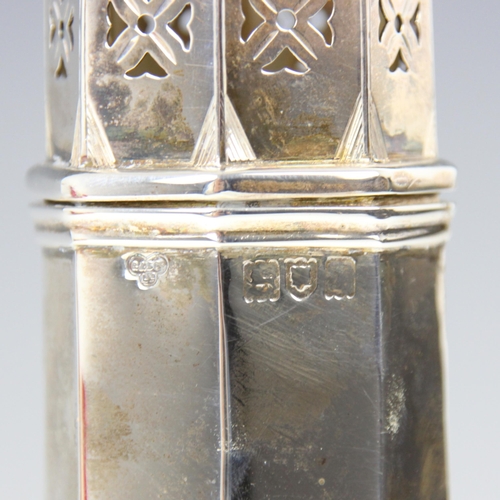 35 - An Edwardian silver sugar caster, Goldsmiths and Silversmiths Co Ltd, London 1906, the pierced pull-... 