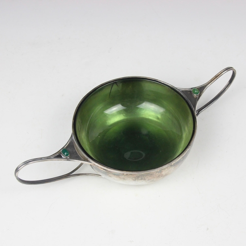 43 - A Guild of Handicraft Edwardian silver porringer, London 1906, possibly by Charles Robert Ashbee, th... 