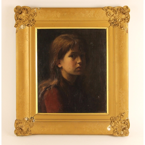 469 - English school (early 20th century),  
Portrait of a young girl, 
Oil on Canvas,  
Unsigned,  
40cm ... 