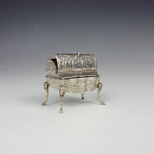 55 - An early 20th century Hanau silver novelty trinket box, possibly Karl Kurz, import marks for Samuel ... 