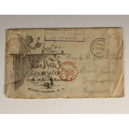 397 - Two items of postal history to Guernsey: the first entire dated 1st March 1797 from London to Guerns... 