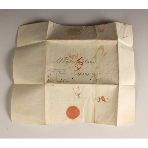 397 - Two items of postal history to Guernsey: the first entire dated 1st March 1797 from London to Guerns... 